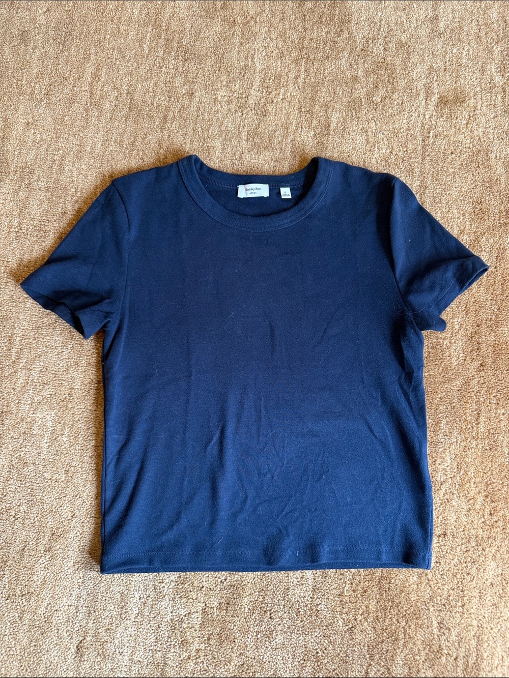 Aritzia Navy Short Sleeve Crew Tee